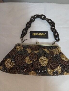 Gold & Bronze Beaded Evening Bag